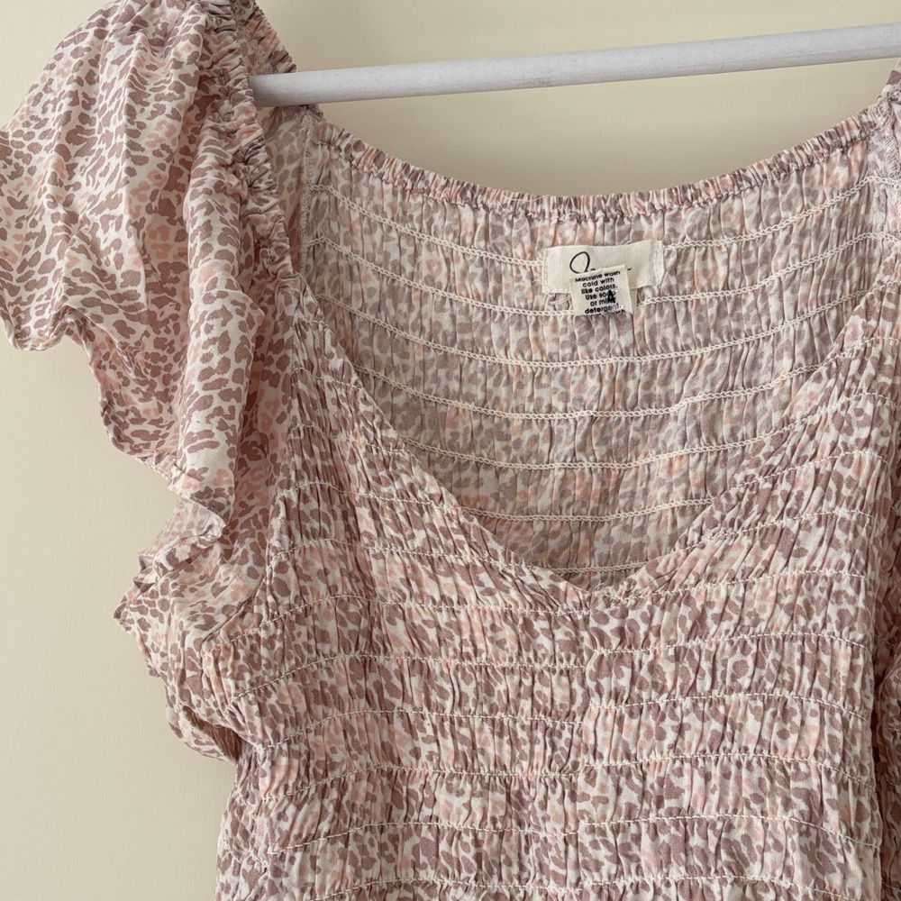 Japna Pink Patterned Ruffle Blouse - Picture 2 of 4